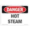 Signmission OSHA Danger Sign, Hot Steam, 24in X 18in Rigid Plastic, 24" W, 18" H, Landscape, Hot Steam OS-DS-P-1824-L-1844 - alternate 1